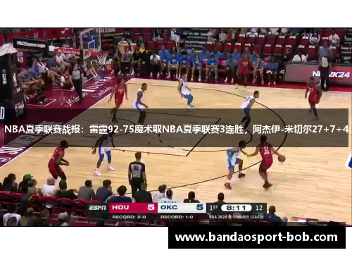 NBA夏季联赛战报：雷霆92-75魔术取NBA夏季联赛3连胜，阿杰伊-米切尔27+7+4
